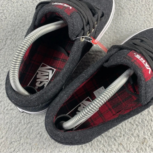 Vans Shoes Atwood Wool Plaid Mens Boys Size 7 Dark Grey Red Black Lace Up Padded - Picture 11 of 14
